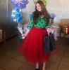 Red Puffy Skirts Tulle Ball Gowns Ankle Length Puffy Tutu Skirts For Women To Birthday Party Lolita Skirt Custom Made