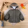 Hot Baby Boys Winter Jacket Coat Army Green Thick Overcoat Removable Fur Hooded Coats Kids Boys Clothing Keep Warm Baby Children Outwear