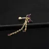 5 Colors Healthy New Style Sexy Summer body jewelry clear bowknot 18K gold navel rings bar belly piercing for sexy lady