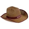 Nowa Plaid Unisex Zachodni Kowboj Kapelusze Trend Słomy Weavings Cap Szeroki Brim Sunhat Dla Mężczyzn Kobiety Kowbojska Cowgirl Kapelusze Outdoor