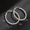 10 paia / lotto Gioielli placcatura di alta qualità Orecchini a cerchio in argento sterling 925 Lady / ragazza / donna 40mm lucido iperbole grande anello orecchio