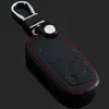 Genuine Leather Car Keychain Key Case Cover for Jeep 2011- 2014 2015 Grand Cherokee 2/3/4 Buttons Smart Car Key Chain Rings