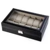 Wholesale-12 Grid Leather Watches Box Jewelry Display Collection Storage Case Watch Organizer Box Holder Accessories caixa relogio