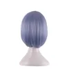 WoodFestival pink blue anime wigs short straight bob wig cosplay heat resistant fiber synthetic hair bangs