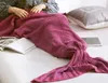 2016人魚のテール毛布スーパーソフトニットかぎ針編みの漫画ソファ毛布エアコン毛布シエスタの毛布＃4007