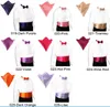Mode Herren Smoking Kleid Fliege 26 Farben Solide Fliege + Kummerbund Taillenversiegelung + Taschentuchtasche für Vatertag Weihnachtsgeschenk