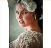 Nowe modne suknie ślubne z pół rękawów Sheer Jewel Neck A linia koronkowe zastosowane suknie ślubne Szyfry Imperium Suknia ślubna