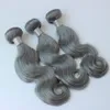Sliver Gray Body Wave Hair Bundles 100% Human Hair Weft From 10 to 30 Inch Brazilian