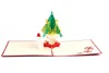 Carte de bonhomme de neige d'arbre de noël 3D faite à la main, cartes de vœux Pop-Up avec enveloppe, fournitures de fête Festive