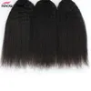 Ishow 8A Brazilian Virgin Hair Bundles Weft Kinky Yaki Straight 3 pcs Human Extension for Women All Ages Jet Black 828 inch68729159773966