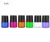 1ml 2ml Mini roll on roller bottles for essential oil roll-on refillable perfume bottle deodorant container with black lid