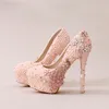 لؤلؤة فينيكس ، فستان العروس أحذية رائعة تصميم راينستون زفاف الأحذية حفلة حفلة موسيقية عالية الكعب الأرجواني أبيض الحدث الأحذية 330L