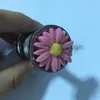 Metal Anal Plug with Chrysanthemum pattern screw thread Butt plugs Anal toys Sex Toy Accessories Grass green/Orange/Pink JJD0139