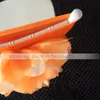 100pcs 무료 배송 오렌지/자홍색 새틴 오간자 큰 꽃 라이크라 의자 웨딩 장식 사용