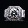 Victoria Wieck Pave Impostazione gioielli vintage 10kt bianchi pieni oro pieno topazio simulato Diamond Wedding Engagemet Rings for Men Gift Si3283