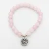 SN1140 Fashion Women's Armband Amethyst Green Aventurine Rose Quartz Mala Armband Lotus Ohm Buddha Armband 246G