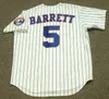 Montreal Expos 5 MICHAEL BARRETT 57 JOHN WETTELAND 3 JOSE VIDRO 18 MOISES ALOU 30 CLIFF FLOYD 3 MIKE LANSING camisa de beisebol costurada