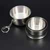 50pcs New Foldable Drinkware 240ml Stainless Steel Folding Telescopic Collapsible Water Cup Beer Mug Outdoor Travel Camping Supplies ZA0855