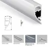 10 x 1M Zestawy / partia U Typ AL6063 Wpływ aluminium Profil LED i anodowany aluminiowy LED Strip Light do dekoracji świateł ściany