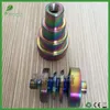 Colorful Glass Quartz Nails Rainbow Domeless Titanium Nails set 6 in 1 10mm 14mm 18mm Female/Male Carb Cap Rainbow Ti Nail dabber