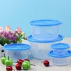 48set 5Pcs/Set Multifunction Transparent Sealed Crisper Set Round Square Plastic Moistureproof Food Storage Box Kitchen Containers ZA0910