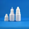 100 Sets/Lot 10ml (1/3oz) Plastic Dropper WHITE Bottles With Tamper Proof Evident Caps & Long Thin Tips HDPE Store Sub-Pack Liquids Juice Oil Essence 10 mL