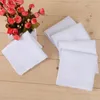 Pure White Hankerchiefs 100% Algodão Masculino Mesa Lenço De Cetim Towers Mens Terno Bolso Quadrado Lenço branco 100 pçs / lote