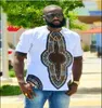 2017 Uomo Abbigliamento africano Dashiki Stile Cotone Cuciture Stampa a cera Top Uomo magliette Vestiti Kitenge Nigeriano