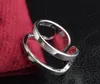 2017 Hot Sale Plating 925 Sterling Silver Exaggeration 10mm Twee Lijn Opening Ring Charms Mode-sieraden 10 stks / partij