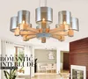 Creatieve moderne eiken hanglamp voor woonkamer eetkamer lampadario moderno hout glazen led hanglamp armaturen huisverlichting