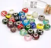 Mix Handmade Lampwork Kolorowe Glazura Big Hole Round Koraliki 14mm Luźne Koraliki Charms Fit Europejskiej Bransoletki DIY Biżuteria Większość