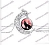 Hot Breaking the Moon Time Gemstone Halsband för kvinnor Fashion Wolf Totem Retro Alloy Pendant Halsband med kedjor