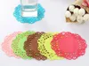 200PCs / Lot Fast Shipping Lace Flower Hollow Silikon Coaster Coffee Table Cup Mats Pad Placemat Köksredskap