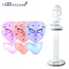 LM002 3/7 Color Fotón LED rojo azul Infrarrojo microcorriente mascarilla facial Fotorejuvenecimiento salón de belleza máquina PDT terapia con punto de apoyo