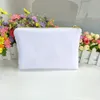 Borsa per trucco in tela Poly da 12 once per stampa di sublimazione con rivestimento di calore per la mappa cosmetica con filo bianco-oro bianco