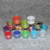 New 3ml 10ml Round Silicone Containers With Clear Acrylic Shield Containr Nonstick For Oil Wax Dabs Slick Jars Free Hookah Gel Holder