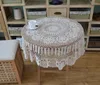 Totally handmade round tablecloth, hand crochet table cover, vintage style table cloth, Chic crochet pattern table linens decor af015