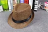 Vogue Women And Men Straw Panama Hats Kids Size Summer Fashion Fedora Stingy Brim Hat Parents Sun Caps 8 Colors