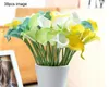 Partihandel 30st Real Touch Dekorativa Konstgjorda Blommor Calla Lily Buketter Konstgjorda Bröllop Bukett Party Tillbehör 20 Färger