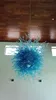 Artistieke Zee Lampen Kroonluchters Turkoois Blauw Opknoping Twisted Balls Binnenverlichting LED Hand Geblazen Glas Kroonluchter Lichtpunt