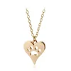 Colliers de mode colliers pendentif patte de chien évider collier coeur pour femmes colliers bijoux cadeau