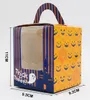 Halloween lådor Partihandel 100st / mycket för 1 muffinslådor med handtag, 9,3 * 9,3 * 11cm 2 stilar Kaka låda, Små kakor Presentförpackning
