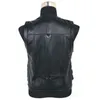 Vests dos homens quedas - sem mangas jaqueta de couro genuíno homens colete casual com muitos bolsos marrom preto waistcoat ao ar livre motocicleta à prova de vento 6xl1