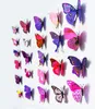 Cenicienta mariposa 3d mariposa decoración pegatinas de pared 12 piezas 3d mariposas 3d mariposa pvc extraíble pegatinas de pared mariposas en stock