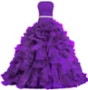 2020 Hign qualité jolie robe de bal robe de Quinceanera perlée à volants longueur de plancher à lacets Sweet 16 robe occasion spéciale robes de bal