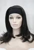 charming beautiful new sell women 34 wig with headband dark brown long straight wavy end half wig synthetic83564244389994