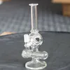 8 Polegada Crânio De Vidro Bong claro reciclar Plataforma de petróleo Bongos de vidro duplo reciclador birdcage perc bubblers De Vidro canos de água bongs