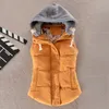 Giacche da donna Gilet invernale da donna Gilet Giacca calda con cappuccio Senza maniche Piumino in cotone imbottito Capispalla Cappotto spesso Felpe con cappuccio Colori solidi