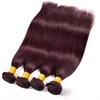 factory price genius quality unprocessed straight virgin hair 99j malaysian human hair 3 bundles lot red hairs