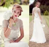 Vintage Great Gatsby Sparkly Crystal Beach vestido de novia Jenny Packham Cap manga país espalda abierta vestidos de novia vestidos de novia